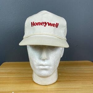 Honeywell Trucker Hat Men Cream White Red Logo Snapback Outdoor Casual